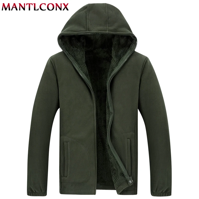 MANTLCONX Winter Hooded Jacket Men Fleece Hooded Jackets XL-7XL New Fashion Thick Warm Coats Male Warm Men Jacket Brand