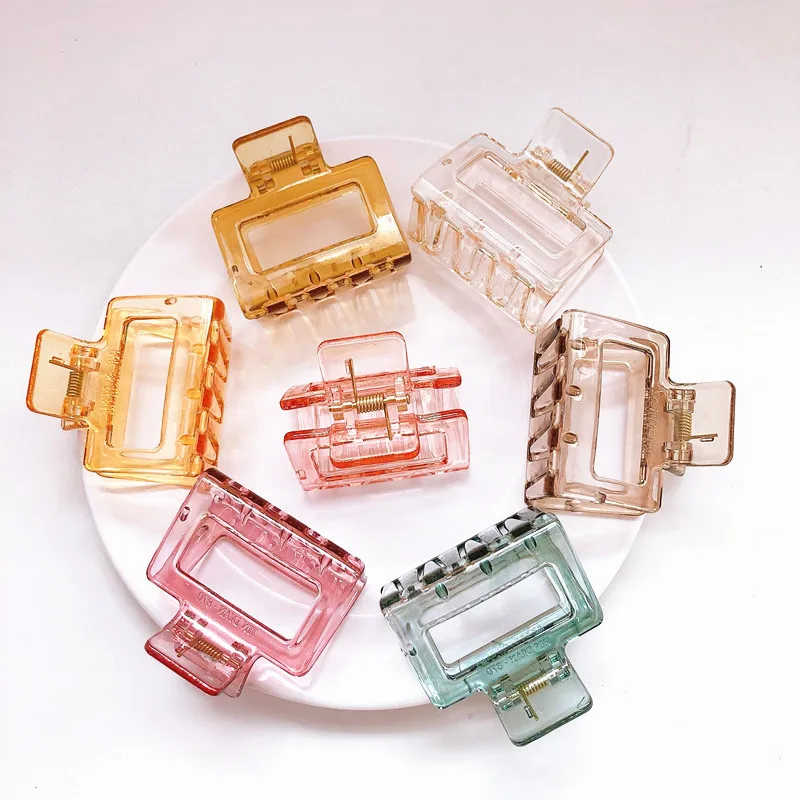 

1Piece Square Acetate Acrylic Ins Korean Hair Clips Girls Hairpins Crab Claws Clamp Hair Accessories For Women Banana Grips Slid