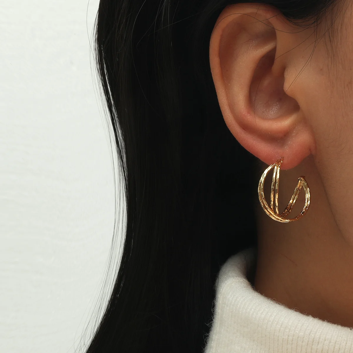 MOREDEAR 18KGP серьги в виде креста серебро 925 пробы с иглами для аурикулы 1 пара для женщин