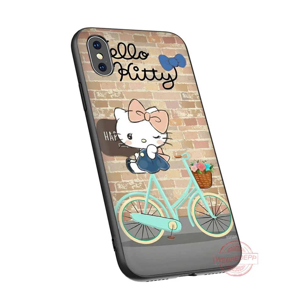WEBBEDEPP Hello kitty Мягкий Силиконовый ТПУ чехол для телефона iPhone 5 6 7 8 Plus X XS XR Max 11proMax |