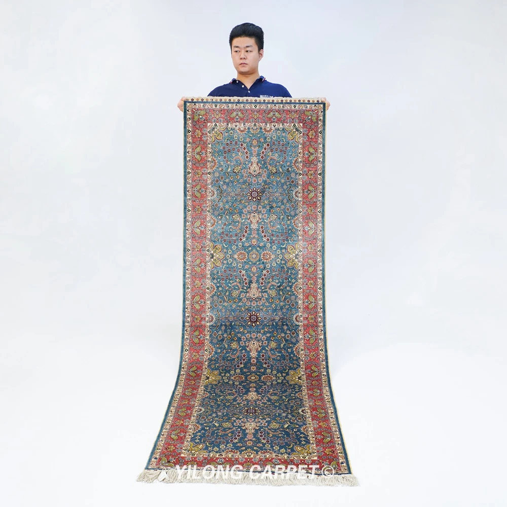 

2,5 'x 8' Тебриз шелковый ковер ручной работы изысканная, Восточная ковер Runner (ZQG603A)