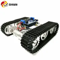 SZDOIT ESPduino WIFI Control Mini T100 Metal Tracked RC Robot Tank Chassis Kit with 9V/12V Motors DIY for Arduino
