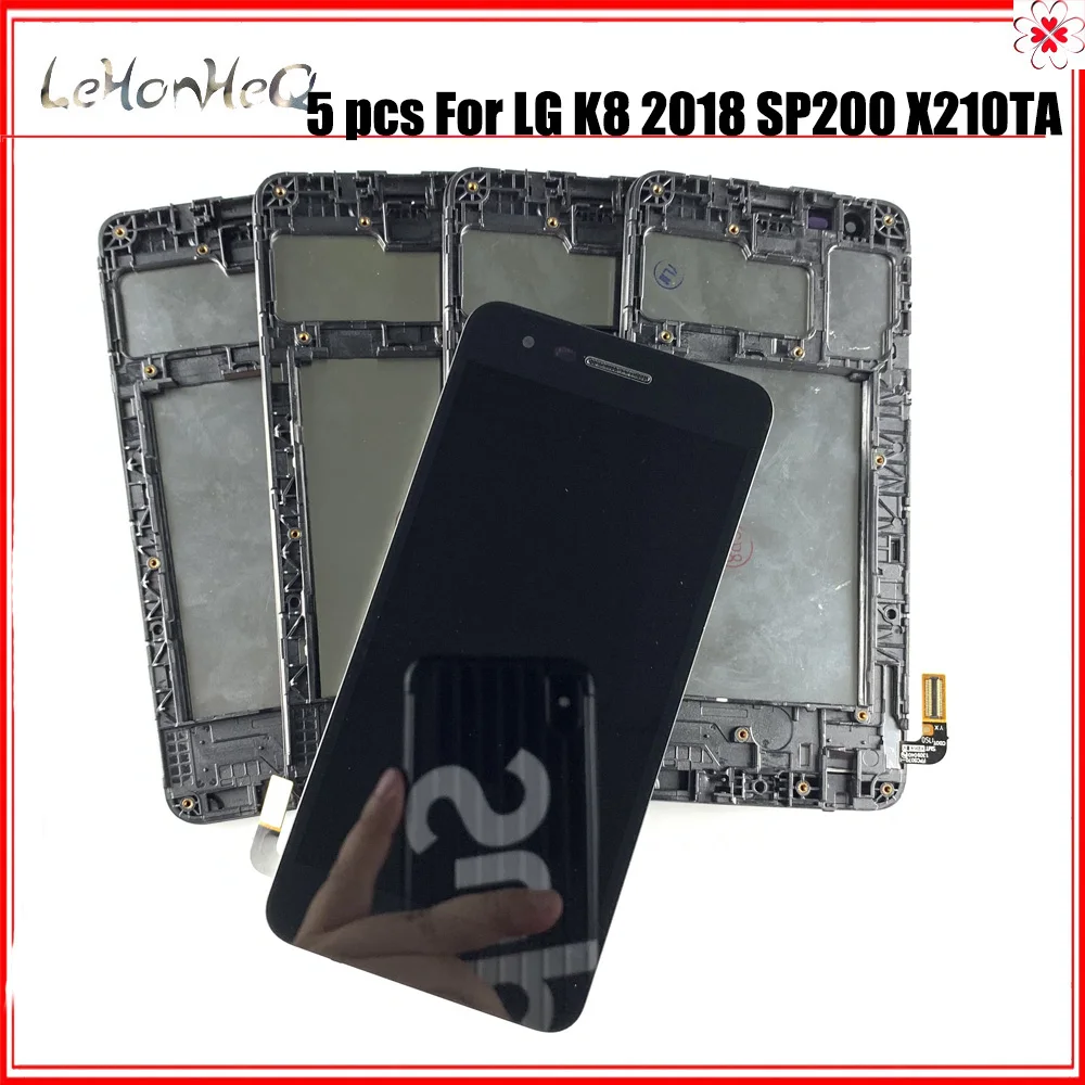 5 шт./лот ЖК дисплей для LG K8 2018 сенсорный экран дигитайзер с рамкой полная сборка