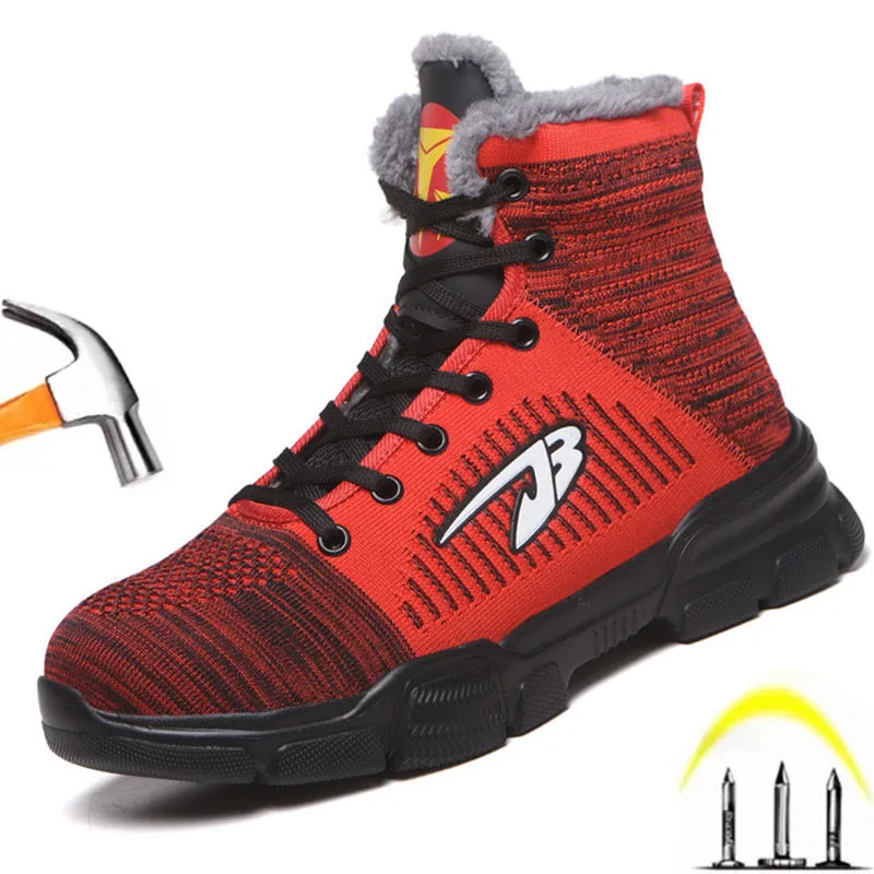 

Indestructible Shoes Men and Women Steel Toe Air Safety Cotton Boots Puncture-Proof Work Sneakers Breathable Shoes