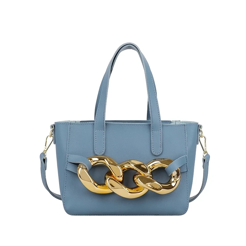 

Bag Thick Leather Chain Handbag Crossbody Small PU for Women 2021Simple Tote Shoulder Bag Lady Travel Handbags And Purses