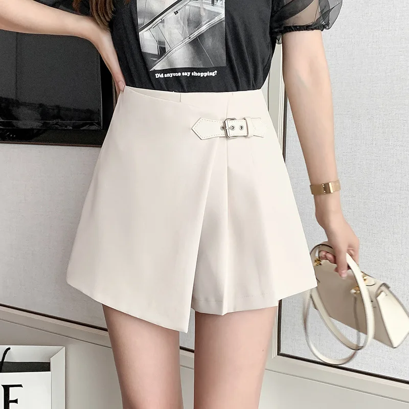 Mini jupe rose plissée pour femmes, mode coréenne, irrégulière, taille haute, ceinture élégante, jupe trapèze, Harajuku, été