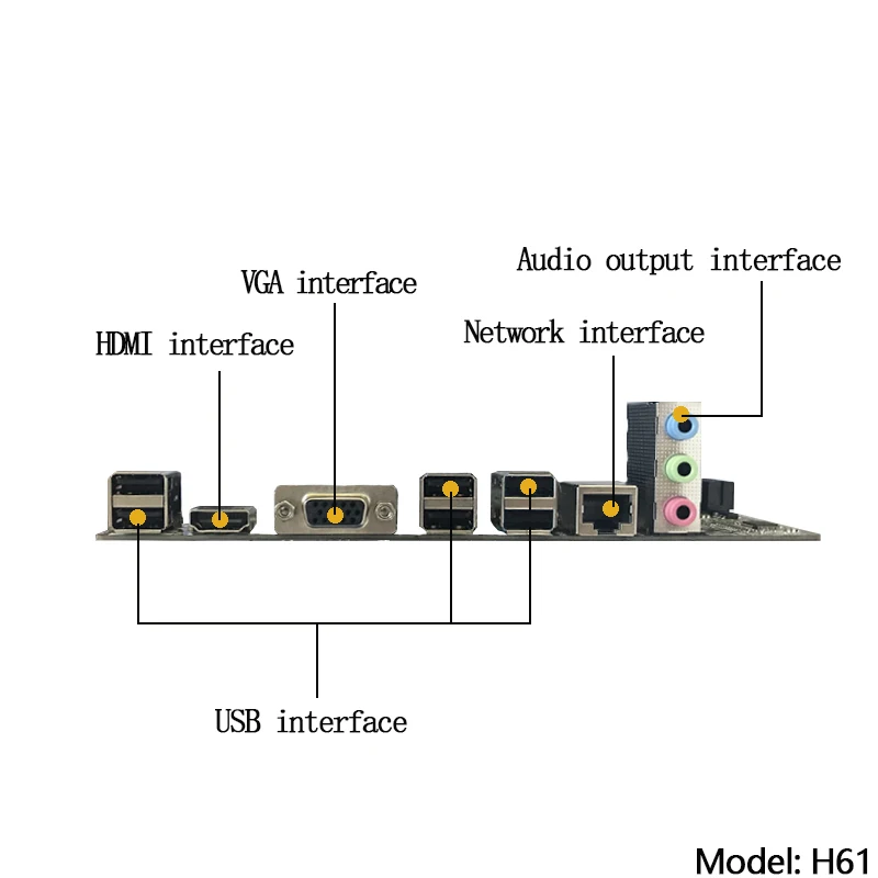 Материнская плата H61 4 SATA M-ATX Поддержка 2*8 ГБ DDR3 ОЗУ Intel Core i7 i5 i3 Pentium Celeron LGA1155