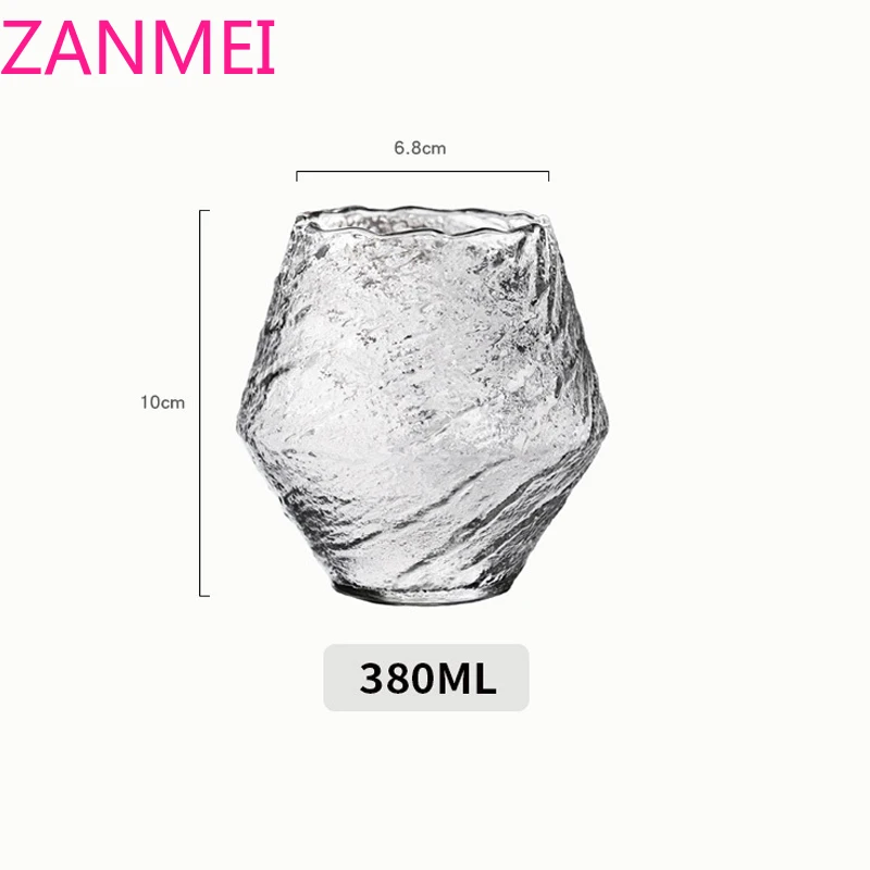 

Japanese hammer cup Cocktail Glass whisky tea coffee water Brandy Vodka mug Diamond Crystal Glass Cups Transparent shot glasses