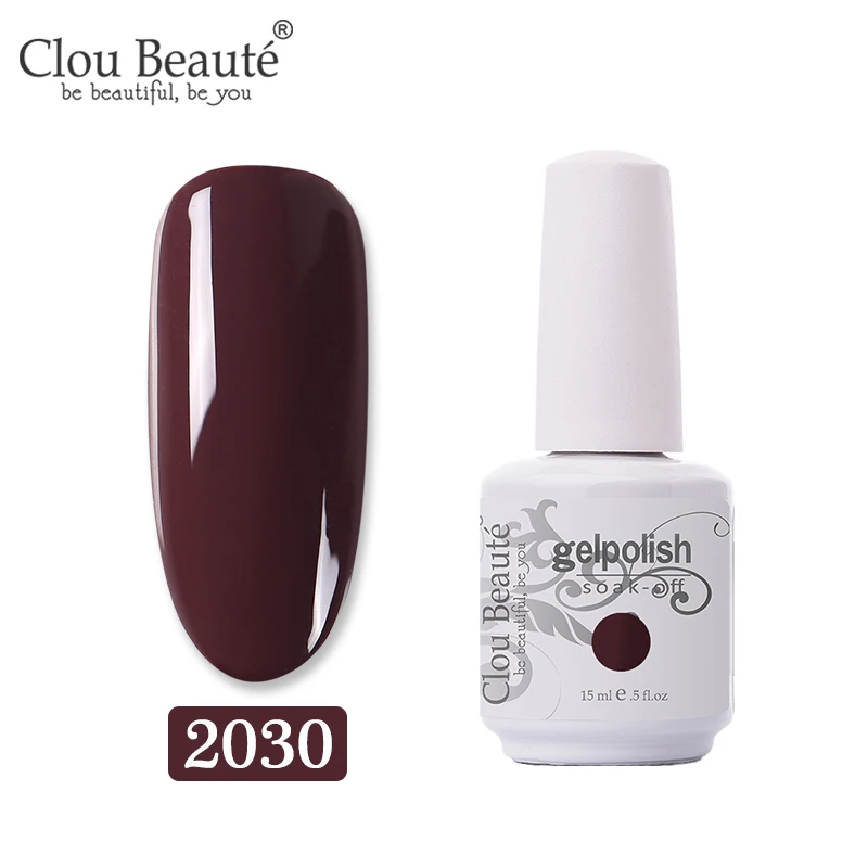 2030 Clou Beaute 15 мл цветной гель-краска УФ-гель для ногтей замачиваемый светодиодный лак для ногтей Гель-лак для ногтей Полупостоянный лак для ногтей - Цвет: 2030