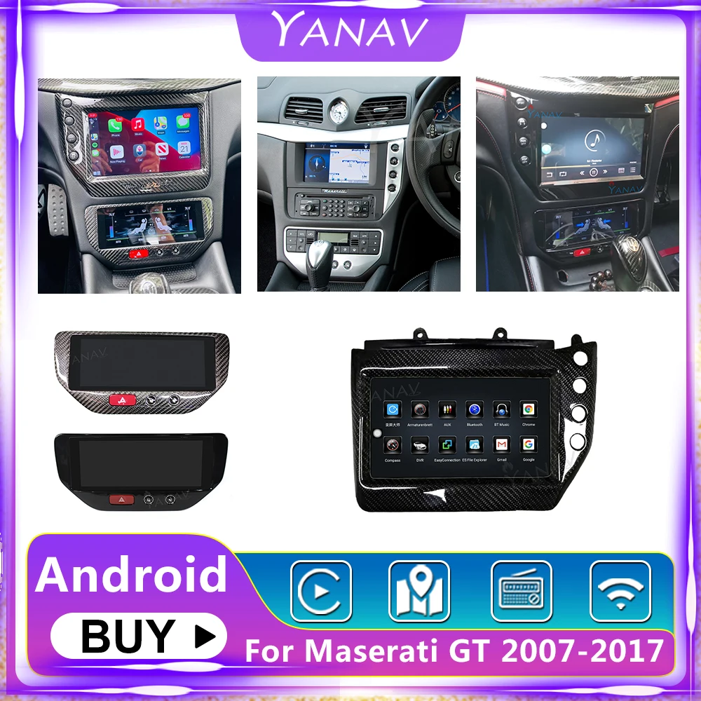 

Android 10 автомобильный Кондиционер Board GPS-навигация для Maserati GT granтуризма, правая рука, черный экран, углеродное волокно, мультимедийный плеер