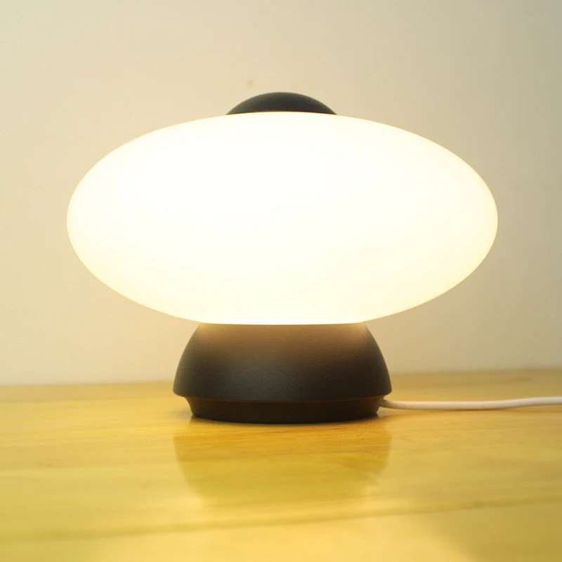 

Nordic LED Usb Mushroom Table Lamp Black White Modern Small Desk Lamps for Bedroom Office Desks Nightstands Study Decor