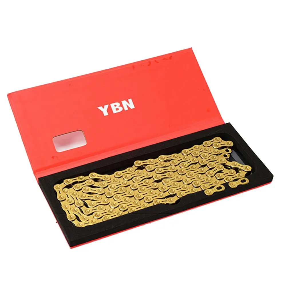 

YBN X10SL MTB Road 10 Speed Bike Chain 10S 20S 30S SLR Bicycle Chain Hollow Golden Gold Chain for Shimano SRAM 116L/chain bike