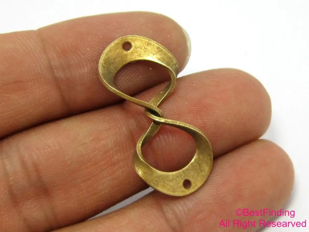 

6pcs Brass charm connector Infinity charms 30x14.5mm Twisted brass bow tie R402