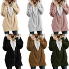 2021 пальто из искусственного меха, кардиган, осенне-зимнее женское теплое пальто, Женское пальто, плюшевая куртка, женское длинное пальто, верхняя одежда