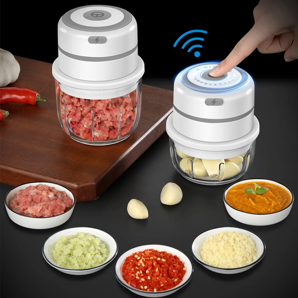 - Electric Kitchen Garlic Mini Processor Electric Meat Grinder
Processor Meat Grinder Chopper Crusher Rechargeable Blender Gadget