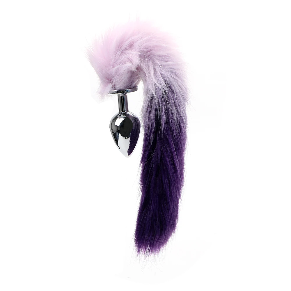 Черный волк лисий хвост Анальная пробка игры для взрослых бусина из нержавеющей