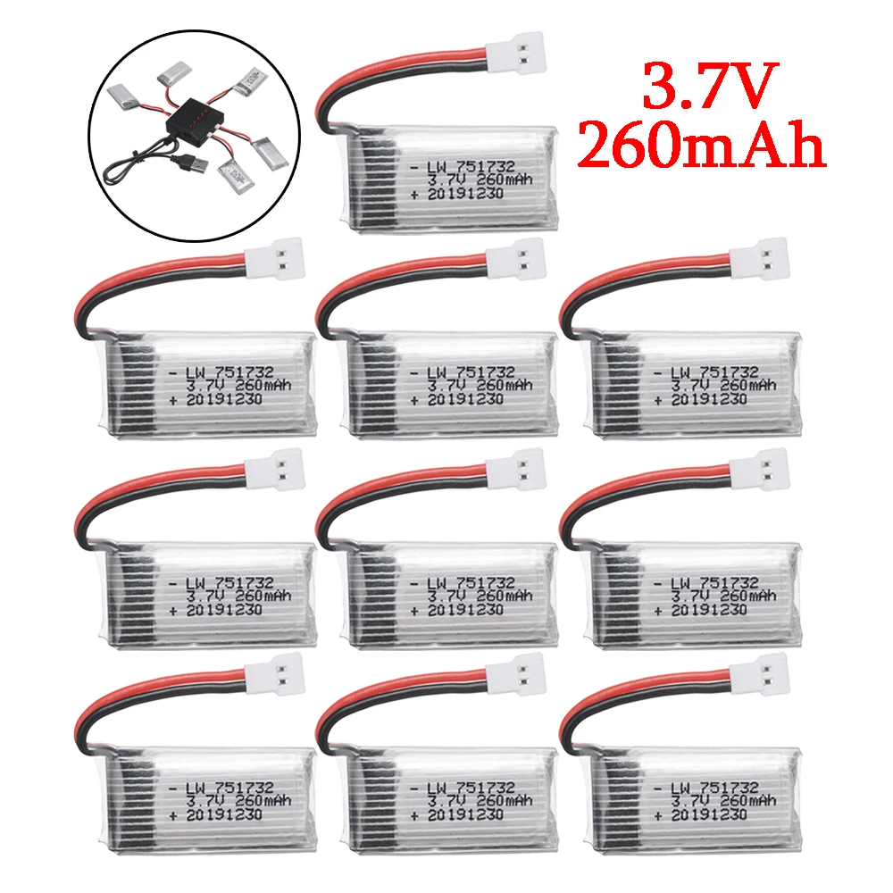 Литий-полимерный аккумулятор 3 7 в 260 мАч для телефона H8 JJRC H2 H 48 H8Mini