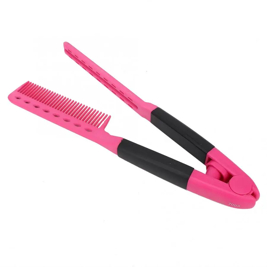 Пластик Портативный шина расческа для выпрямления волос кудрявый укладке
