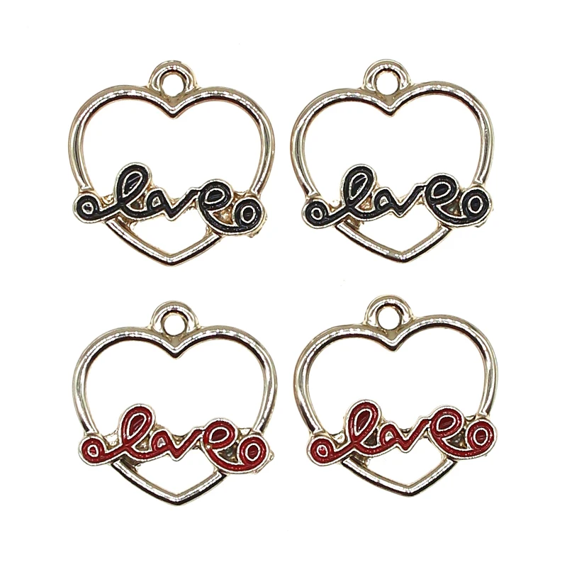 

10 шт./лот 18 мм эмалевые Полые Подвески в форме сердца, подвески в виде сердца для творчества, модные серьги, ожерелье, ювелирные изделия, фурн...