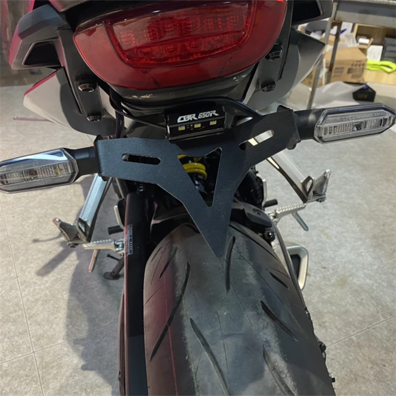

For Honda CB650R CBR650 CBR 650R 2019 2020 21 Motorcycle License Plate Holder License Bracket Tail Tidy Fender Eliminator Black