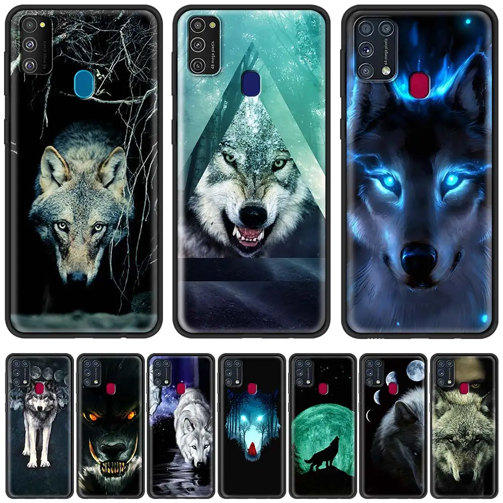 Волк Луна Чехол для телефона Samsung Galaxy M51 M31s M21 M11 M10s M20 M30s M40 A9 A7 ТПУ Soft Shell Роскошный