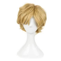 sailor uranus tenoh haruka short wig cosplay costume linen blonde heat resistant synthetic hair wig hairnet
