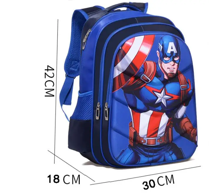 Школьный рюкзак для начальной школы с 3D рисунком Капитана Америка мальчиков и