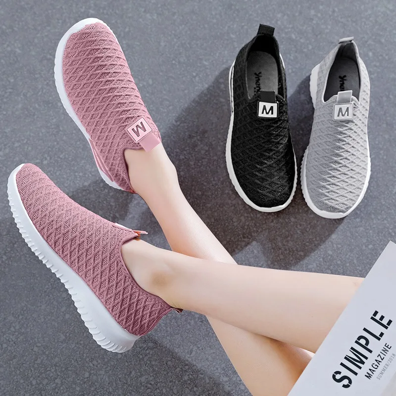 

Women Spring Autumn New Vulcanized Shoes High Quality Women Sneakers Slip On Walking FlatShoes Women Loafers Plus Size 35-41