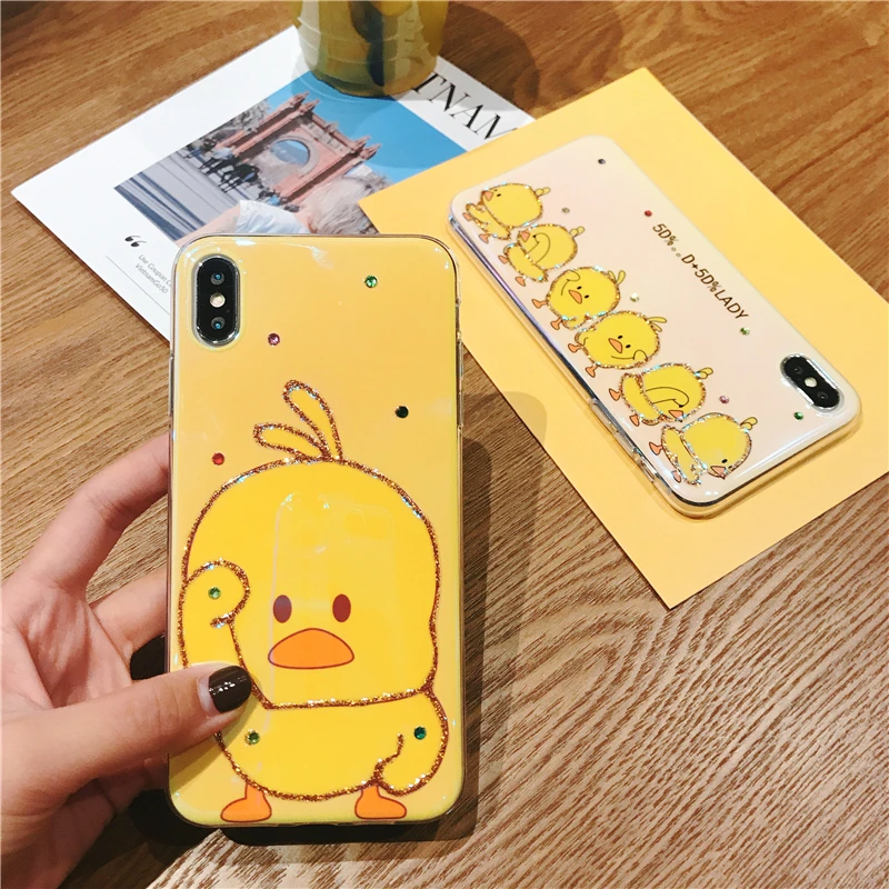 Мягкий силиконовый чехол из ТПУ для iPhone 11 Pro Xs Max X XR 6 6s 7 8 Plus блестящий милый