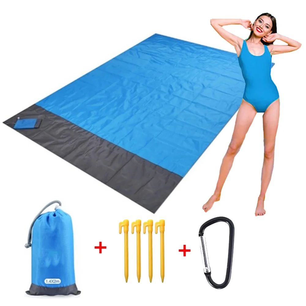 Pocket Picnic Waterproof Beach Mat Sand Free Blanket Camping Outdoor Picnic Tent Folding Cover Bedding