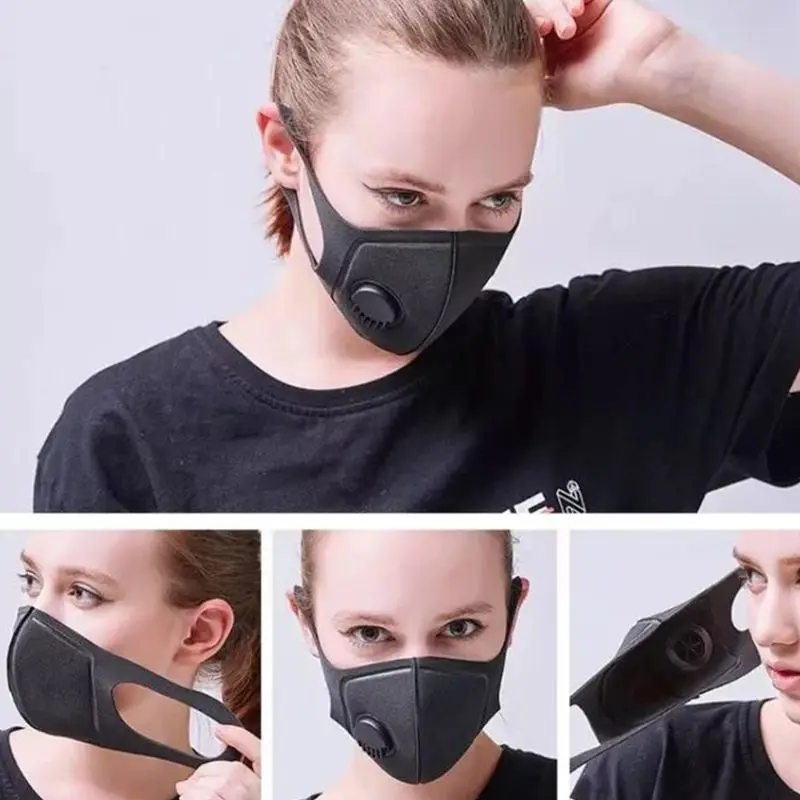 Пылезащитная маска унисекс из губки PM2.5 для половинного рта с дыхательным