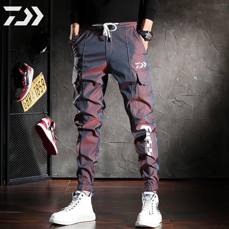 

2022 Summe Outdoor Fishing Pants Thin Breathable Daiwa Reflective Cargo Trousers New Autumn Men's Casual Strappy Sweatpants