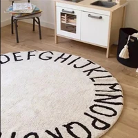 2020 nordic style childrens room carpet personality english letter round carpet anti slip decorative mat