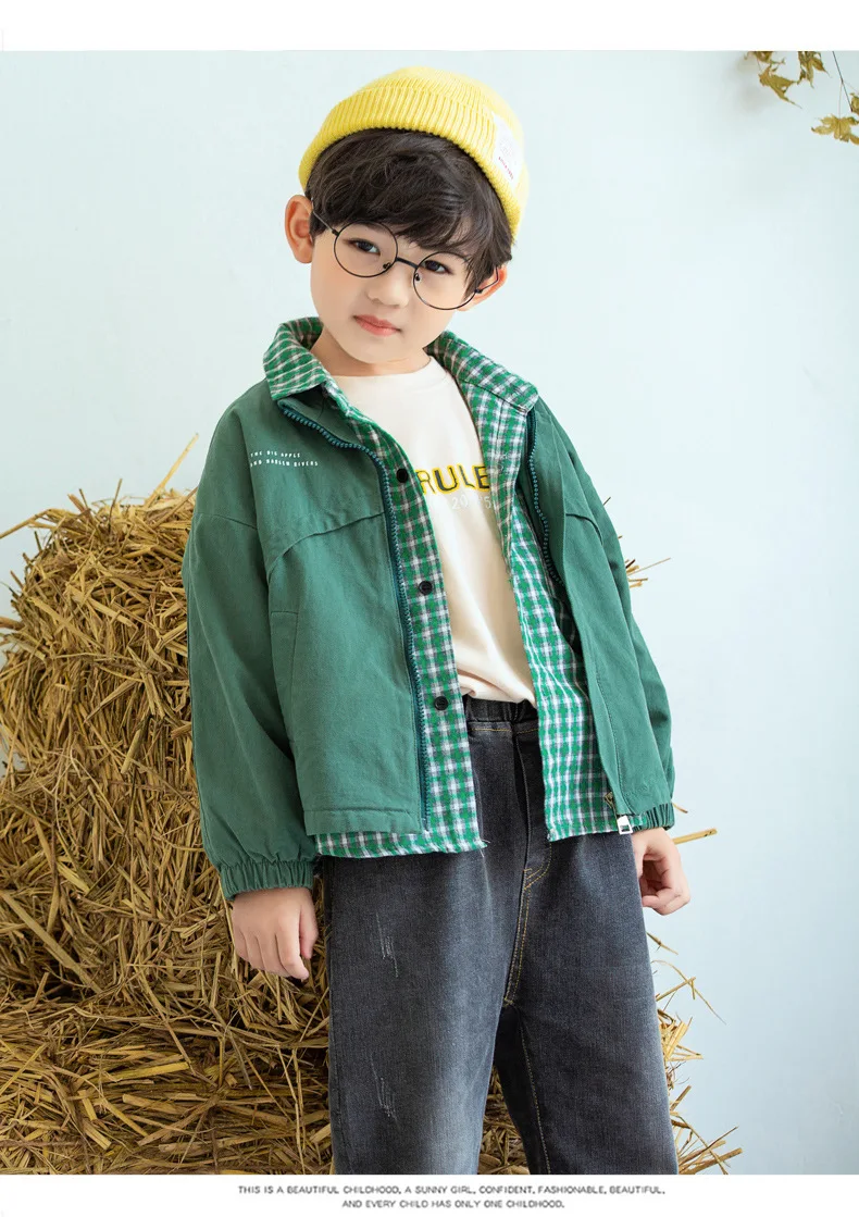 Новая осенне зимняя детская рубашка на молнии с длинными рукавами и круглым