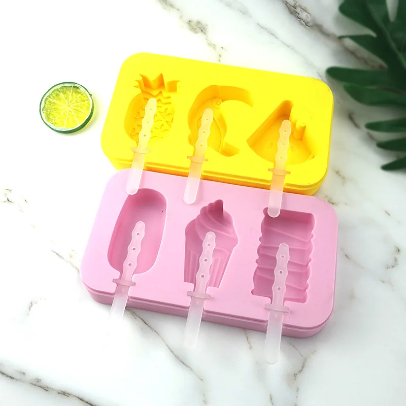 

Силиконовая форма для мороженого, форма «сделай сам» с присоской для ананаса и льда, форма для домашнего мороженого с 3 запасами