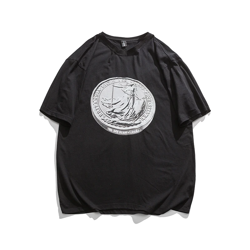 

Футболка мужская хлопковая, в стиле хип-хоп, 2021, черная, большого размера