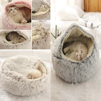 long plush winter cat house pet cat bed round cat house 2 in 1 warm cat basket cat sleep bag cat nest kennel pet supplies