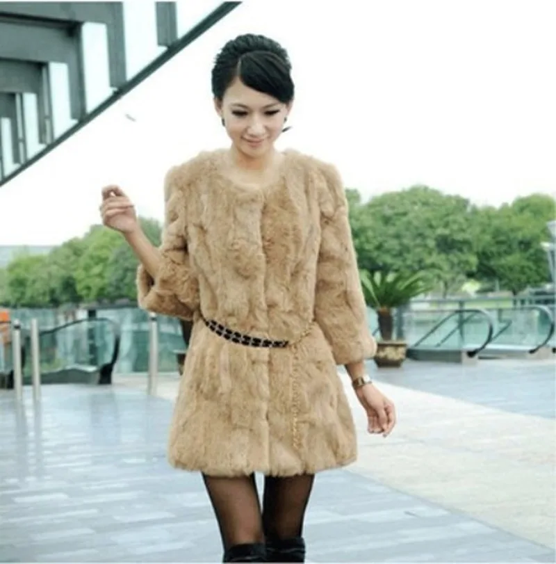 

Elegant Women Ladies Rabbit Fur Coat Slim Fit Short and Long Style Fur Jacket Outwear Winter Fur Coat New