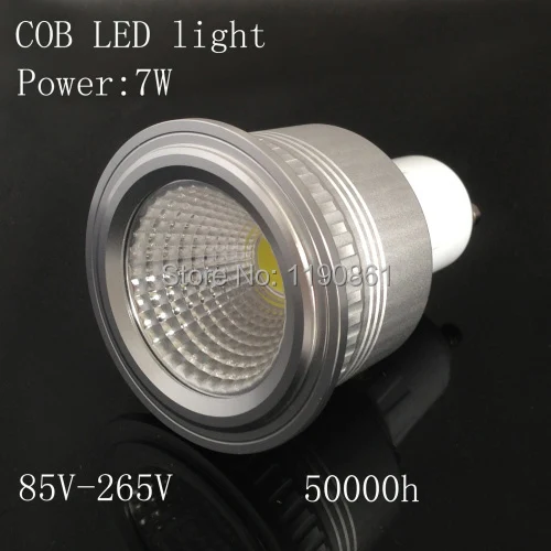 Free shipping 7W GU10 E27 GU5.3 COB LED Spotlight Bulb Lamp High power lamp 85~265V Warranty 2 years CE ROHS -- free shipping