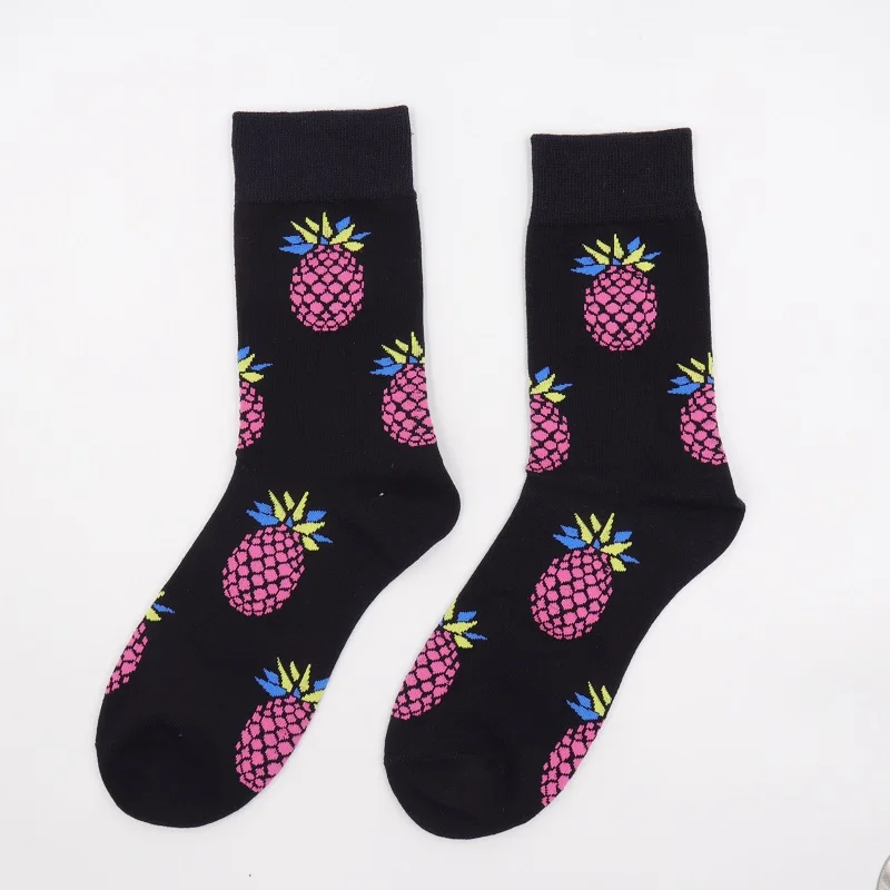 pineapple Забавные милые носки, Мультяшные Цветочные Носки, модные Харадзюку кавайные счастливые носки, женские милые Мультяшные носки для скейтборда - Цвет: pineapple