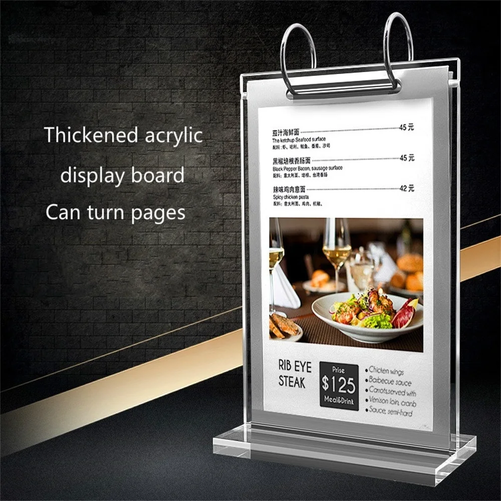 

Acrylic Poster Photo Desk Sign Stand Clear A4 Menu Price Label Frame 1pcs
