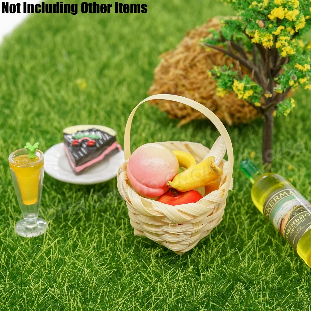 Odoria 1:12 Miniature Bamboo Rattan Frame Hand-woven Vegetable Food Storage Basket Kitchen Dollhouse Accessories Decor | Игрушки и