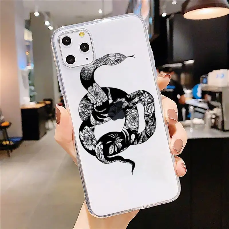 

Snake animal high quality Phone Case Transparent soft For iphone 5 5s 5c se 6 6s 7 8 11 12 plus mini x xs xr pro max