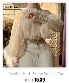 RealShe, модная женская летняя рубашка, v-образный вырез, длинный рукав, женские блузки, рубашки, женские элегантные повседневные топы, блузы