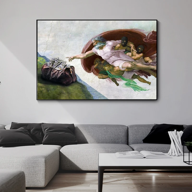 Микеланджело маскарадный человек принты монет на стене холст фотообои для