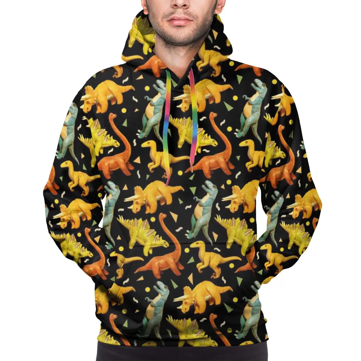 Мужская повседневная толстовка с капюшоном объемным цифровым