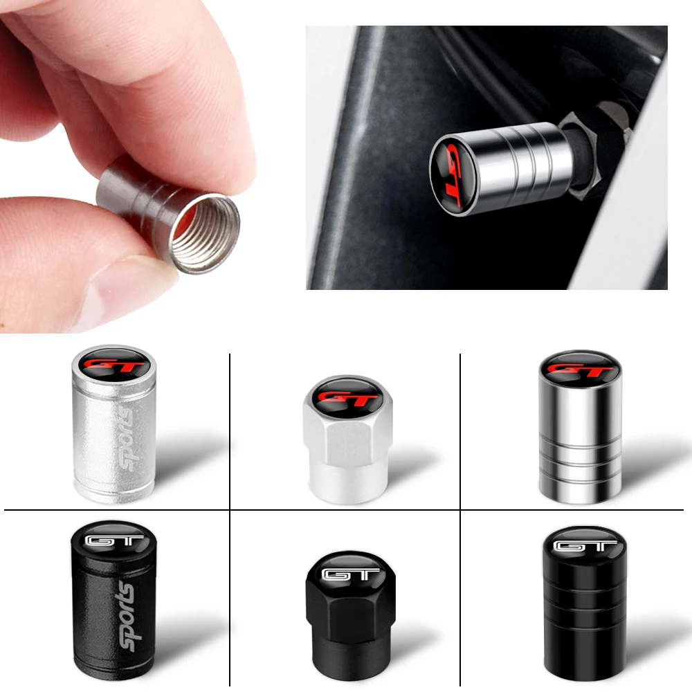 

4Pcs Car Styling GT Logo 3D Metal Alloy Wheel Tire Valve Caps For Volkswagen VW Polo Golf Passat B5 Touran Bora Tire Accessories