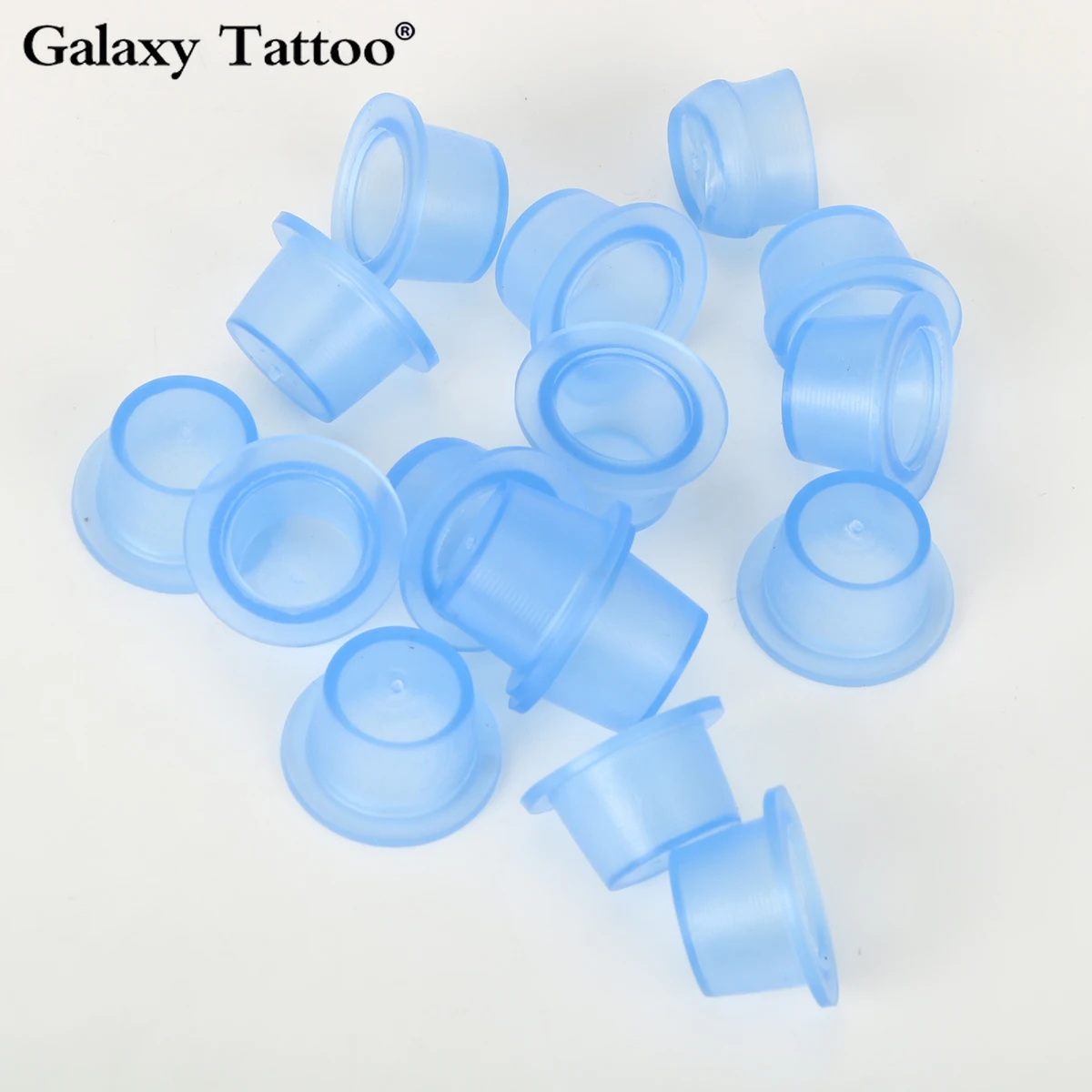 

100 Pieces Tattoo Ink Cup S/M/Soft Silicone Disposable Microblading Blue Transparent Permanent Makeup Accessories Container