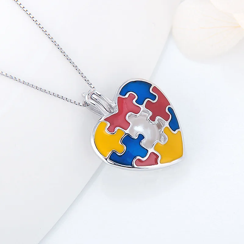 Кулон CLUCI из серебра 925 пробы с подвеской в виде осведомленности аутизма женское