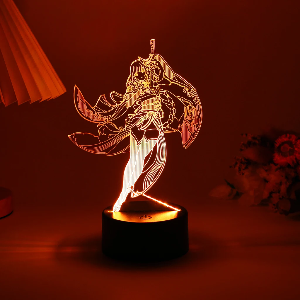 Genshin ударная Светодиодная лампа Xiao Аниме Фигурка игра светильник Shenhe для комнаты